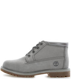Серые демисезонные ботинки из нубука Timberland