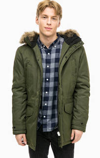 Парка цвета хаки с капюшоном Jack & Jones