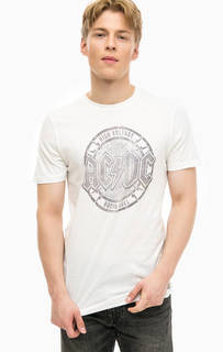 Белая хлопковая футболка с принтом Jack & Jones