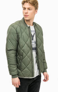 Утепленная куртка бомбер цвета хаки Jack & Jones