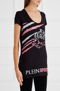 Футболка с блестящим принтом Philipp Plein
