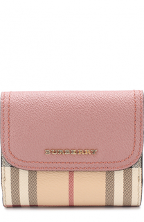 Бумажник из зернистой кожи и ткани в клетку Haymarket Сheck Burberry