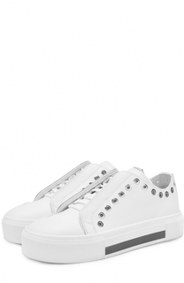 Кожаные кеды с декоративными люверсами Alexander McQueen