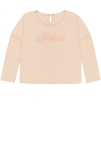 Хлопковый лонгслив с аппликацией Chloé