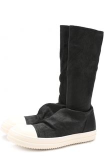Кожаные сапоги на контрастной подошве Rick Owens