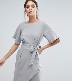 Платье с рукавами‑кимоно и поясом Closet London - Серый