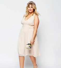 Платье миди ASOS CURVE WEDDING - Розовый