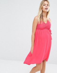 Платье для беременных с кружевным лифом Mamalicious Disa - Розовый Mama.Licious