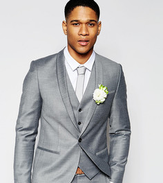 Фланелевый пиджак на свадьбу суперзауженного кроя Noak - Серый