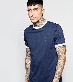 Футболка слим с контрастной отделкой Farah Exclusive - Темно-синий