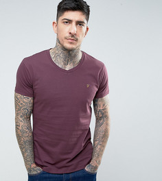 Футболка слим с V-образным вырезом и логотипом Farah - Красный