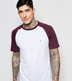 Эксклюзивная футболка слим с контрастными рукавами реглан Farah - Красный