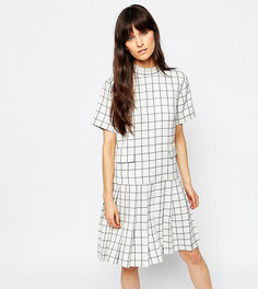 Плиссированное платье с короткими рукавами и воротником-стойкой Le Kilt for ASOS - Мульти
