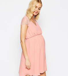 Кружевное платье мини для беременных ASOS Maternity Kate - Розовый