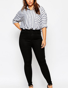 Черные джинсы с завышенной талией ASOS CURVE Sculpt Me - Черный