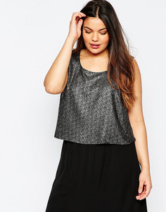 Платье с эффектом металлик Junarose Plus Bente - Черный