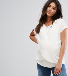 Топ для кормления из крепа с запахом ASOS Maternity - Кремовый