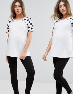2 леггинсов для беременных ASOS Maternity TALL - СКИДКА 9 - Черный