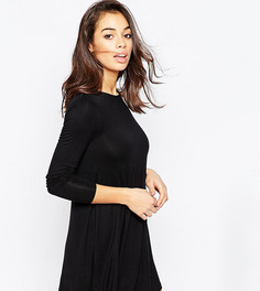 Свободное платье с длинными рукавами ASOS PETITE - Черный