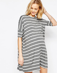 Платье-футболка в полоску для беременных ASOS Maternity - Мульти