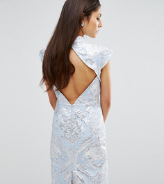 Парчовое платье‑футляр с открытой спиной Chi Chi London - Синий