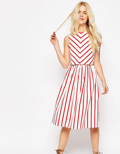 Двухслойное платье в полоску ASOS PETITE - Мульти