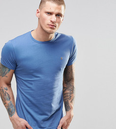 Темно-синяя футболка узкого кроя с логотипом Farah - Синий