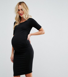 Платье для беременных с укороченными рукавами ASOS Maternity PETITE - Черный
