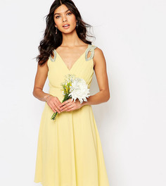 Платье для выпускного с декорированными плечами TFNC WEDDING - Желтый