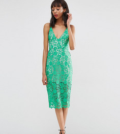 Кружевное платье-футляр ASOS PETITE Hitchcock - Зеленый