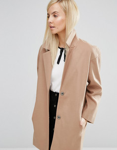 Пальто-кокон в мальчишеском стиле ASOS PETITE - Бежевый