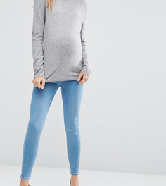 Выбеленные джинсы скинни с посадкой под животом ASOS Maternity Ridley - Синий