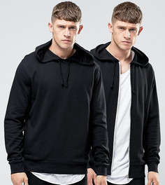 2 худи (с молнией/без застежки) ASOS - СКИДКА - Черный