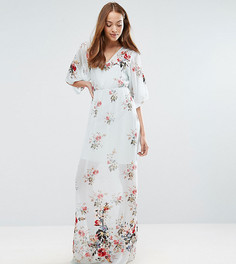 Платье макси с цветочным принтом и вышивкой ASOS TALL SALON - Мульти