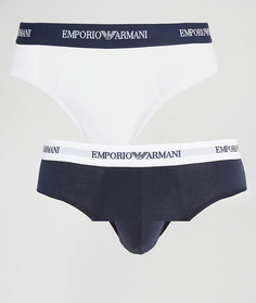 2 хлопковых трусов стретч Emporio Armani - Белый