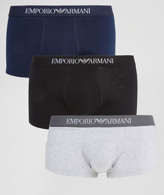 3 хлопковых бокеров‑брифов Emporio Armani - Мульти