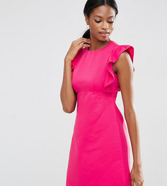 Цельнокройное платье‑трапеция с оборками ASOS PETITE - Розовый