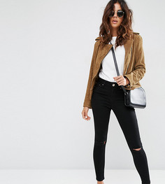 Рваные черные джинсы скинни ASOS Ridley - Черный