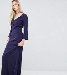 Платье макси с пуговицами спереди ASOS TALL - Темно-синий
