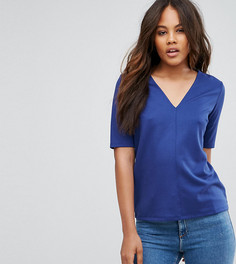 Топ из понте с V‑образным вырезом ASOS TALL - Темно-синий