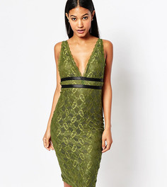 Кружевное платье-футляр с лямками NaaNaa - Зеленый
