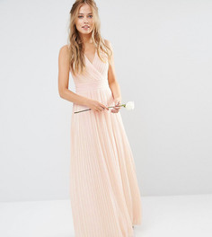 Платье макси с запахом и складками TFNC WEDDING - Розовый