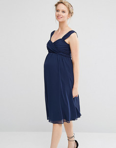 Шифоновое платье миди для беременных ASOS Maternity WEDDING - Синий