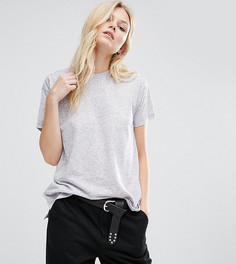Футболка с добавлением льна ASOS PETITE - Серый