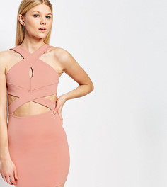 Облегающее платье с вырезами Boohoo Petite - Розовый