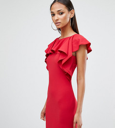 Платье мини с оборкой Missguided Tall - Красный