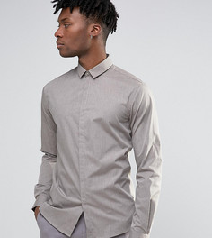 Меланжевая облегающая рубашка Noak - Светло-серый