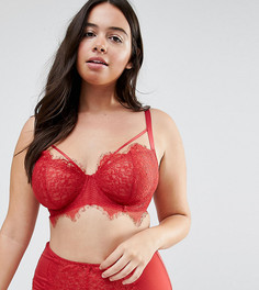 Кружевной бюстгальтер на косточках эксклюзивно для ASOS CURVE 38D-44HH - Красный