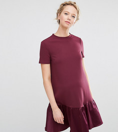 Цельнокройное платье для беременных с баской ASOS Maternity - Красный