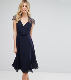 Кружевное платье миди ASOS TALL Kate - Темно-синий